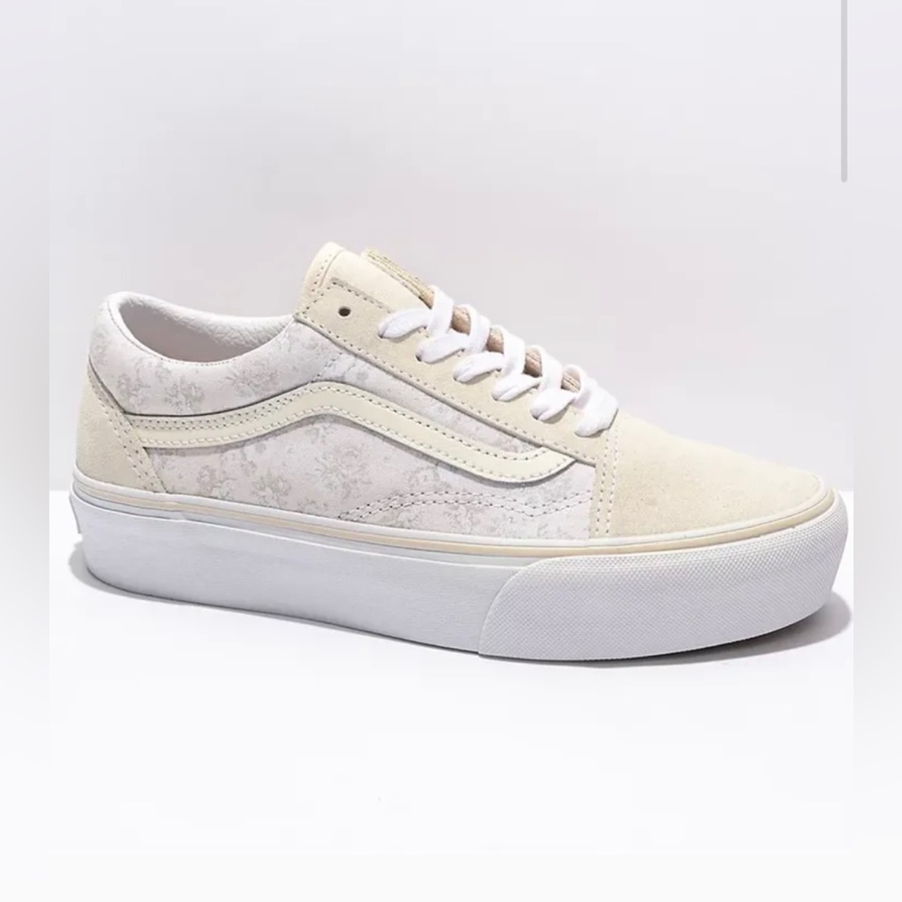 Vans white floral sneakers